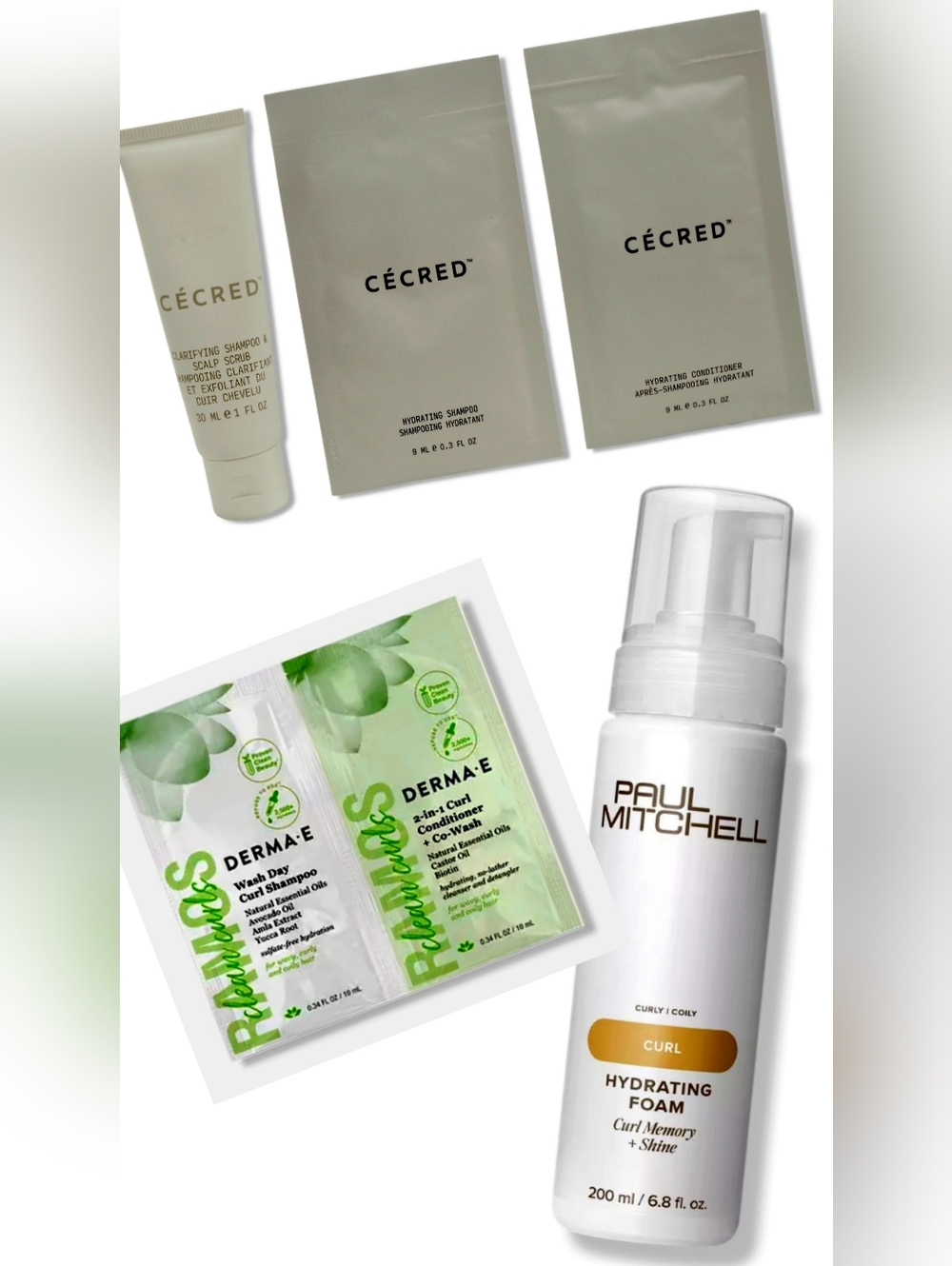 Paul Mitchell Curl Hydrating Foam 6.8 Oz  CECRED Shampoo Conditioner DERMA E
